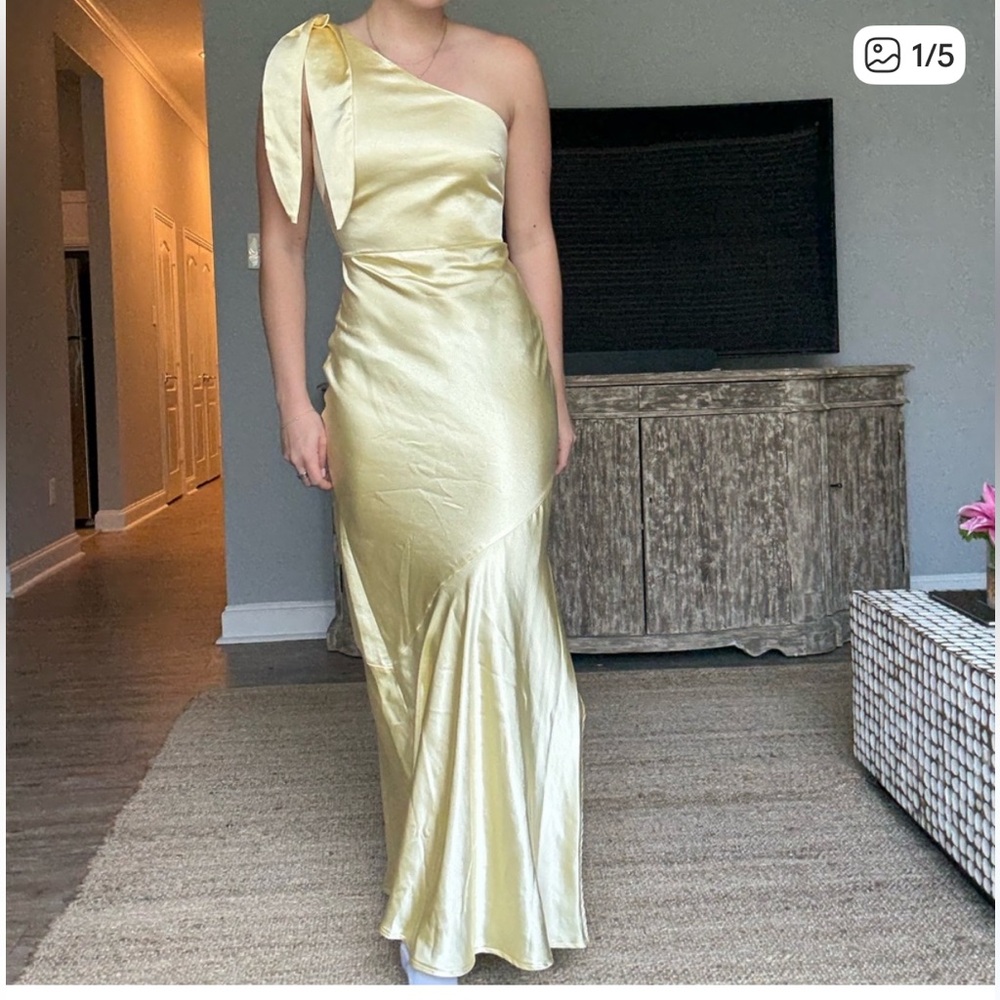 Here Comes The Sun Asymmetrical Ruched Yellow Maxi Dress
